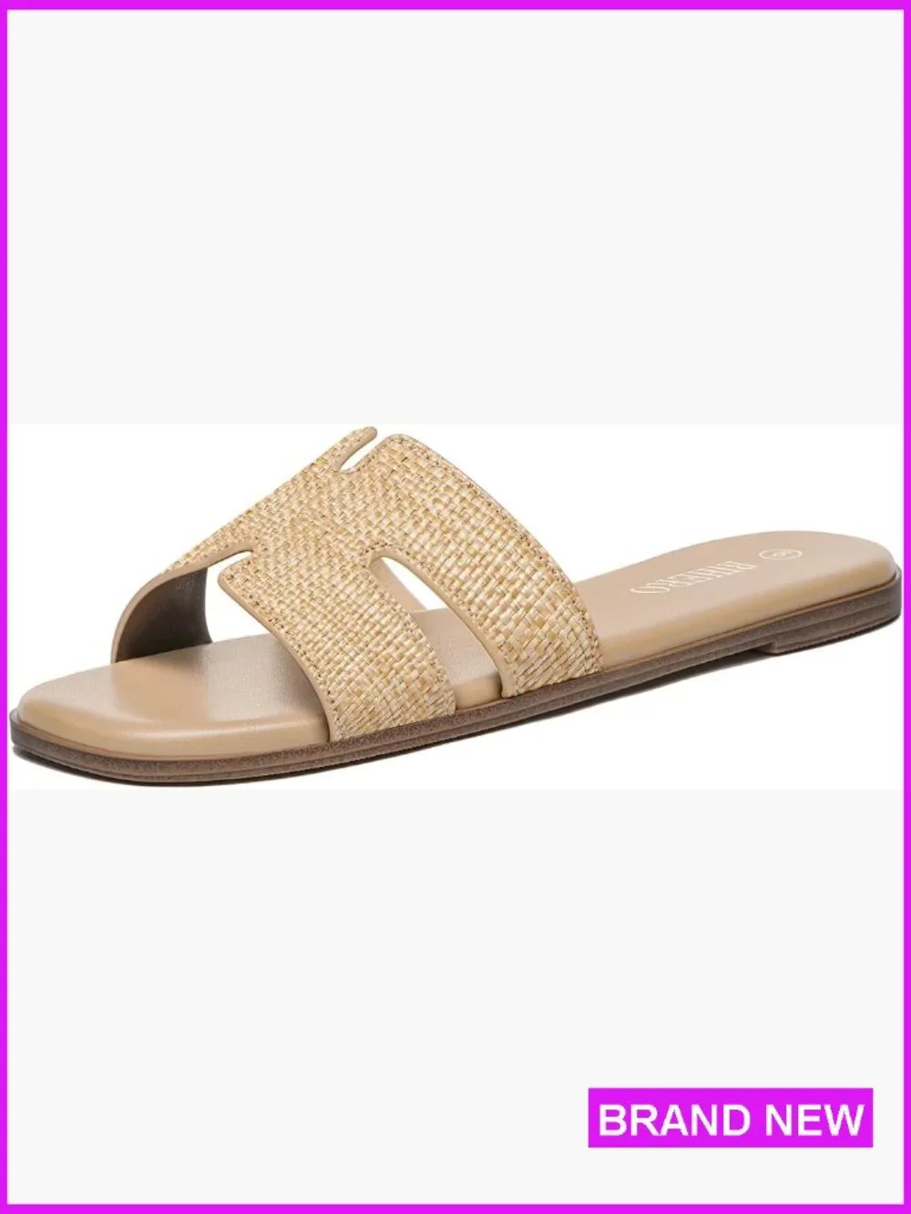 Women's Dressy Flat Slide Sandals Comfortable Slip On Leather Sandals Chic